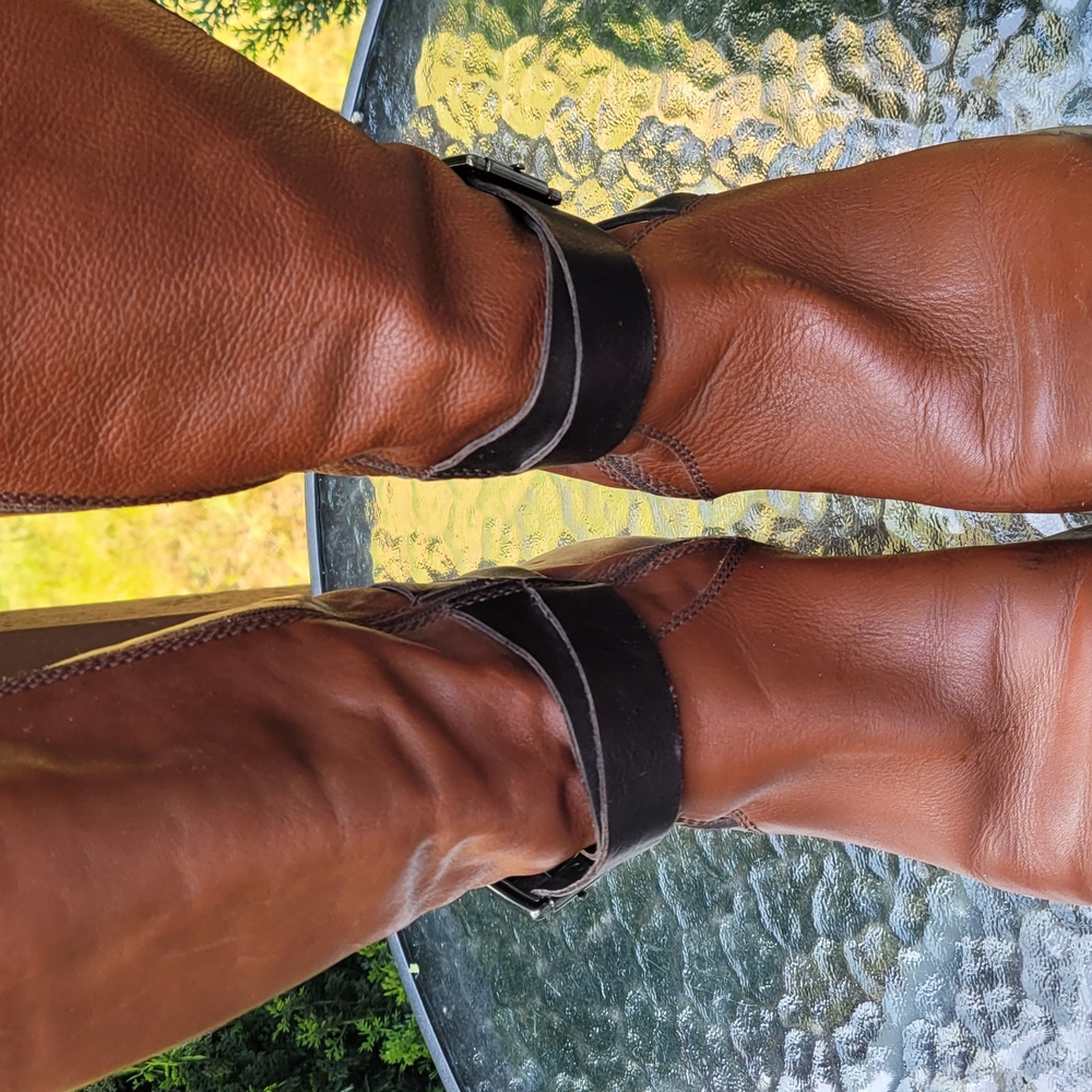 Clarks Brown Ankle Boots with Black Straps